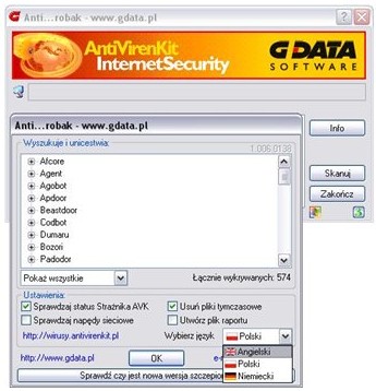 Okno programu Szczepionki