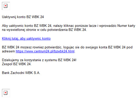 Fałszywe e-maile BZ WBK