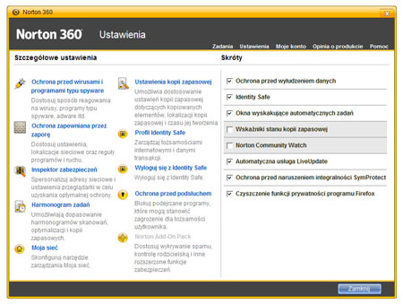 Zrzut ekranu: Norton 360 2.0