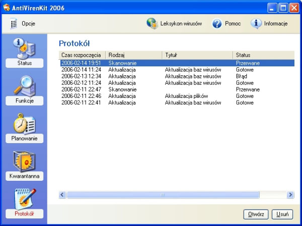 AntiVirenKit 2006 | Protokół